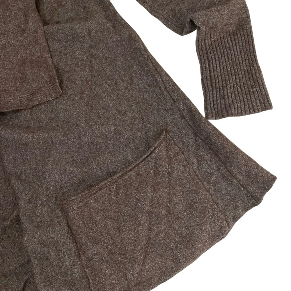 Free People‎ Open Waterfall Cardigan Wool Angora Taupe Large